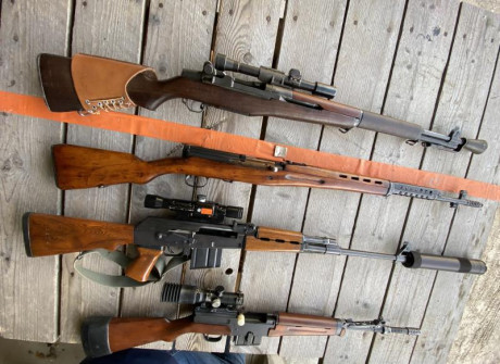 Hola, como tenia que buscar una mira telescopica para vender he tenido que sacar algunos rifles que molestaban! 160