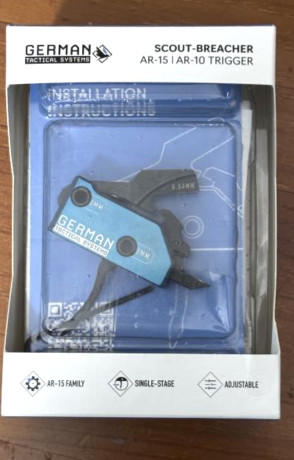 ofrece un kit de disparo Germán Tactical Systems de 3,5 Libras, 1.600 gramos de presión. El gatillo consta 00