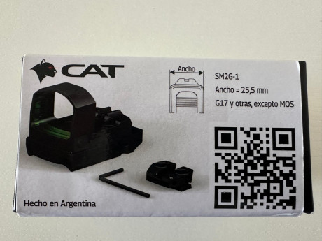 VENDIDO sistema punto rojo CAT SM2 para Glock, es el conjunto completo, base magnética con alza y punto 10