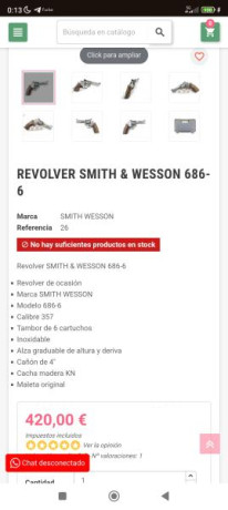 VENTA DE revolver Smith Wesson springfield 357 mag..
1200 euros (negociables y escucho ofertas ).. 170