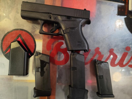Hola pongo en venta la Glock 43 con su maletín completo y tres cargadores.Precio 400 eur.Telefono 671073154. 01