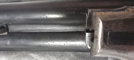 Escopeta del año 1941, calibre 12/70, en buen estado, ajusta perfecta, sin picado en los cañones, 66cm 00