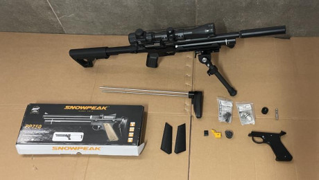 Vendo pistola de PCP snowpeak Pp750 en calibre 4,5 junto con los siguientes accesorios:
Visor theta optics 02