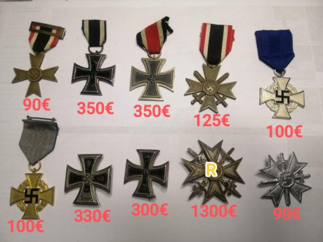 En venta diversas medallas alemanas segunda guerra mundial, precios unitarios en las fotografías, preferible 01
