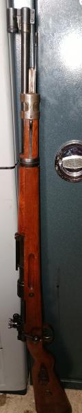 Fusil de cerrojo mauser 98K, recamarado al 308 W, preparado para tiro con túnel y diopter, números coincidentes, 02