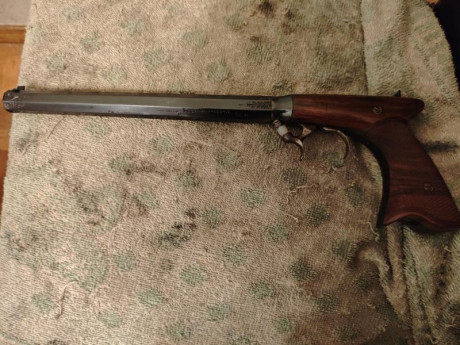 Pistola Underhammer de Arsa, calibre 41, modelo luxe con decoraciones en cañón y cachas decoradas para 01