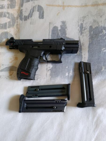 Se ve de pistola Walter p22 calibre 22, la pistola va muy bien pegados 200 disparos con ella la vendo 02