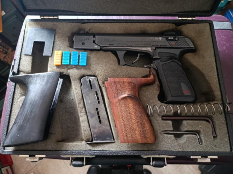HK p9s Sport, calibre 9 mm, estado muy bueno, alojamiento del amortiguador nuevo, tiene solo una tirada 02