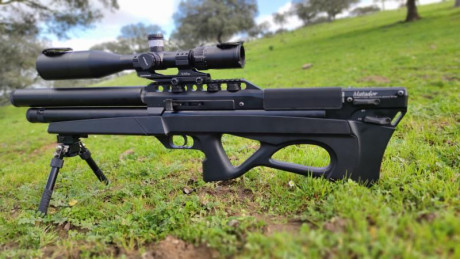 Edgun matador r5m long 5,5,visor Optisan evx 5-20x50i,montura Optisan mono pieza ,regulador Huma Air,4 00