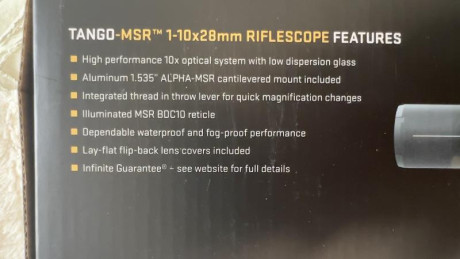 Vendo por no usar visor TANGO-MSR™ 1-10x28mm segundo plano focal (SFP) en estado prácticamente nuevo, 12