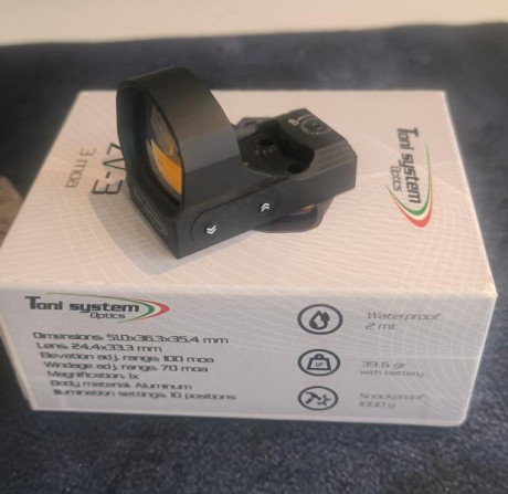 Vendo punto rojo TONI SYSTEM ZV3.
3MOA, nuevo, comprado hace dos meses. Incluye todas los accesorios, 11