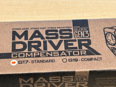 Oferta. Conjunto de compensador Mass Driver para Glock 17 generación 3. Solo montado, sin uso. Como nuevo. 02