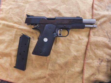 Se vende COLT 45 ACP,. creo que es la Gold Cup y algo más. Sinó lo miro no lo sé. La compre a un compañero 01