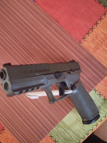 Vendo pistola Echelon de 9mm. Comprada nueva. Ha disparado 50 cartuchos, trae dos cargadores, uno de 17 31
