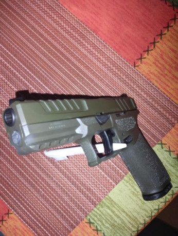 Vendo pistola Echelon de 9mm. Comprada nueva. Ha disparado 50 cartuchos, trae dos cargadores, uno de 17 30