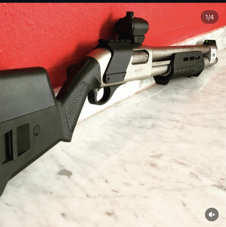 Por no usar, vendo Rem. 870 Marine Magnum customizada Magpul. 
Punto de mira Fibra/tritio Meprolight
Porta 02