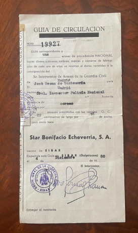 Las primeras creadas por STAR Bonifacio Echevarría en DA.
Esta pistola le fue regalada al Inspector General 12