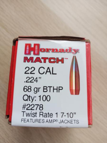 Vendo Puntas Hornady Match 68 grains BTHP 

80 puntas a 25€ envío incluido 01