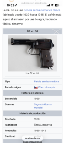 Se vende esta funda de 1940 para CZ38 (denominación alemana P39t, incluyo descripción y foto) que es muy 11