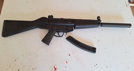 HK MP5 calibre 22 LR  
GERMAN SPORT GUNS

Prácticamente nuevo (menos de 25 disparos)
Con funda de transporte

Guiada 02