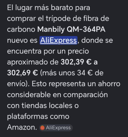 Pongo a la venta este fantástico trípode de la marca Manbily, el modelo QM-364 PA. Sin uso alguno, solo 50