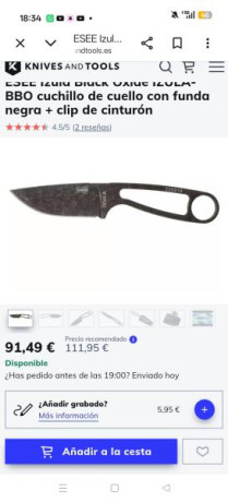 En venta este Izula acabado black oxide, totalmente nuevo con caja y accesorios originales (funda termoplástica 50