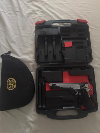 Vendo SPS Falcon Master 6 pulgadas calibre 9mm, comprada en enero de 2026, abre tirado 3 cajas de munición, 00