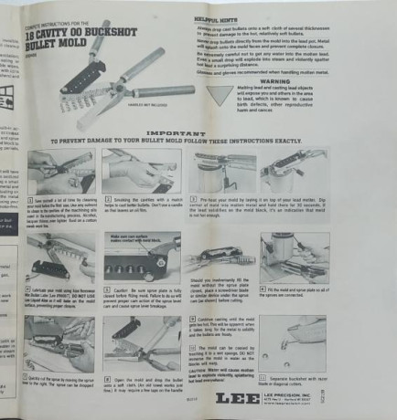 MOLDE LEE PRECISION
#00 (0.330") BUCKSHOT 18 CAVITY MOLD
Precio 50 euros, envio incluido a cualquier 02