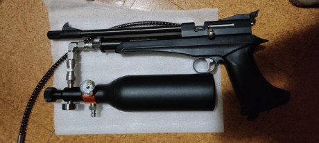 Hola buenas, he hecho una tuerca para adaptar los sistemas de conversión de co2 a PCP/HPA para esta carabina. 02
