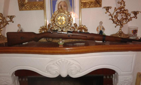 Cambio carabina modelo OVIEDO 1926, 7x57, por replica de revolver 44-40 ó 45.con certificado para libro 01
