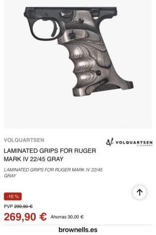Hola
Vendo cacha anatómica de madera para Ruger Mark IV 22/45. La compre recientemente para ese arma con 00