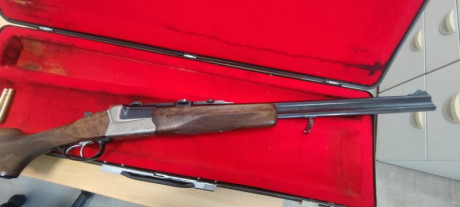 Rifle express superpuesto, calibre 9,3x74R, expulsor y con visor de batida Schmidt & Bender, 1,1-4x24 00