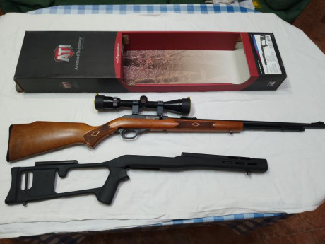 Marlin 60, con dos culatas, la original y una ATI tipo Dragunov solo estrenada, carabina está muy nueva, 02