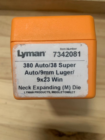 Lyman Neck Expanding (M) Die — 380 Auto/9mm Luger/38 Super — Ref. 7342081
Matriz de expansión de cuello 00