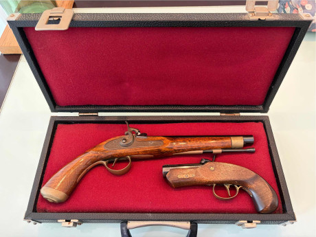 Vendo 2 pistolas:

- una Derringer Philadelphia, cal 45

- una Tower de pistón con cámara directa, cal 00