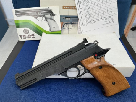 Se vende pistola del .22 LR Astra TS22 en buen estado estético y funcional .
Con cachas de diestro y otras 00