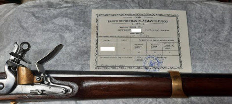 Se vende réplica del mosquete español modelo 1757. Está guiado con la licencia AE y por lo tanto apto 00