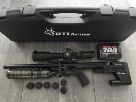 vendo RTI PROPHET PERFORMANCE , calibre 6,35, 6 cargarores, power plenum 780 , estuche original RTI, perfecto 02