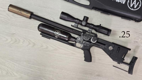 Para nuevo proyecto, pongo a la venta carabina AIRMAKS KRAIT en calibre  .25 ,  en perfecto estado de 01