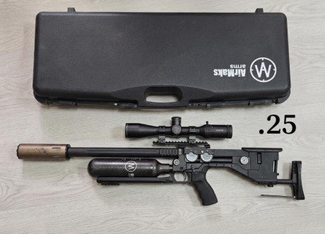 Para nuevo proyecto, pongo a la venta carabina AIRMAKS KRAIT en calibre  .25 ,  en perfecto estado de 00
