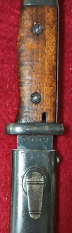 Se vende bayoneta para K98 fabricada en 1935, año de creación de la Wehrmacht. Con su vaina a juego numerada 10