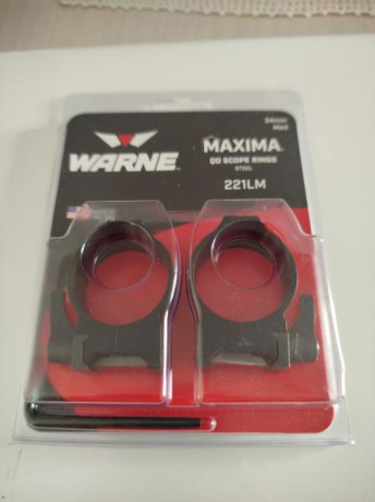 Vendo anillas warne máxima desmontables de 34 mm, son las medias y yo tenia montado un visor de campana 00