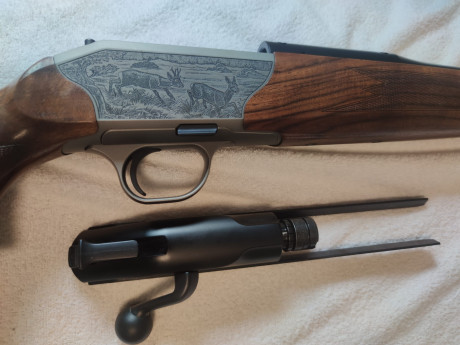 Hola, un compañero va vender un blaser R8 del modelo nuevo (pletinas grabadas en bascula) calibre 9.3*62 02