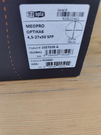 Vendo visor Meopta optika 6 4,5-27x50.
Tubo de 30, retícula zplex en segundo plano focal.
Torretas con 20