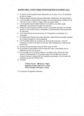 Estimados usuarios,

La 1ª edición de Expocaza Valencia (del 1 al 3 de abril en Feria Valencia) acogerá 00