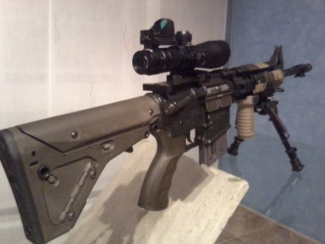 hola a tod@s
hace muy poco que tengo el colt M4 del 22lr y le tengo puesto un visor tasco 6x24x50 va muy 10